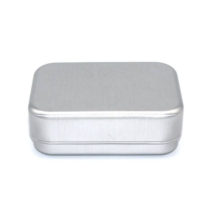 Aluminum Travel Soap Case, shown closed.