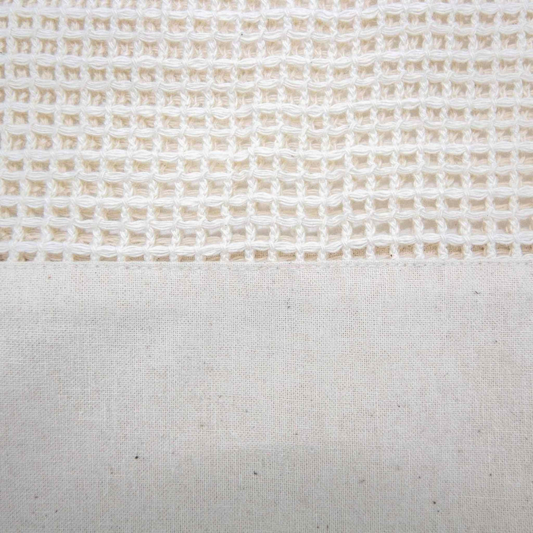 SOL + SPIRIT Organic Cotton Reusable Mesh And Canvas Sling Shopping Bag Close Up Detail.