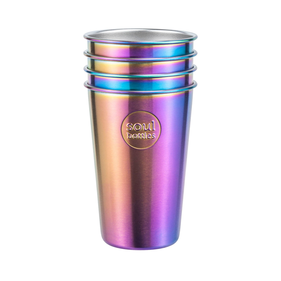 Stainless Steel Reusable Travel Cups - 4-pack