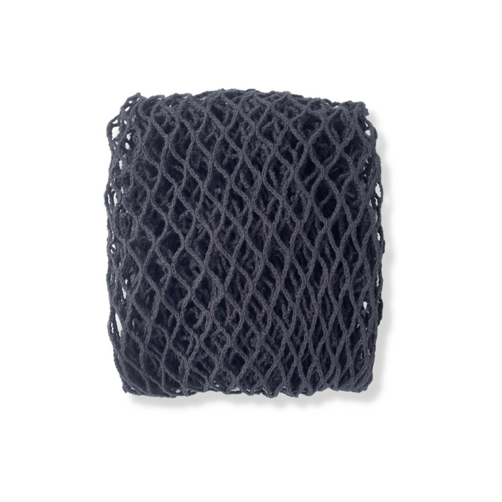 Ecobags String Bag In Black color, folded on white background.