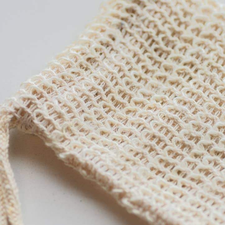 Agave Fiber Woven Soap Bag closeup to show weave detail.